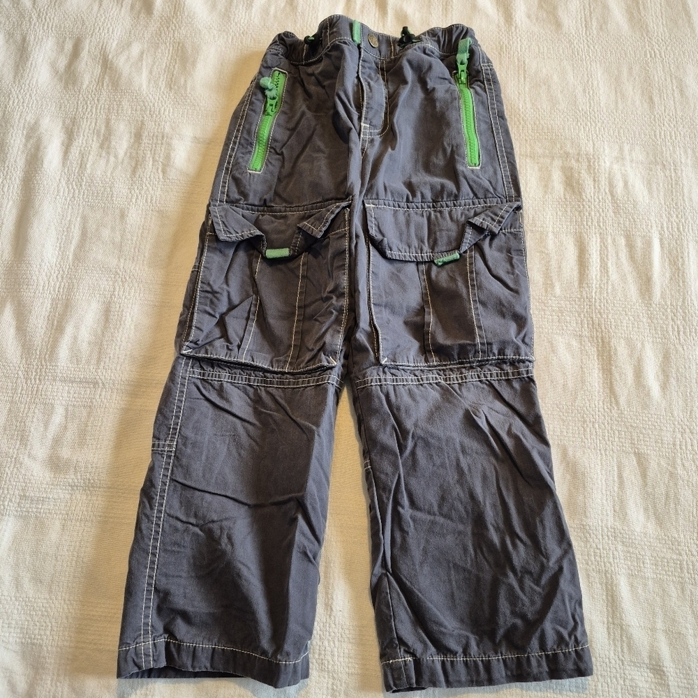 Mini Boden boys 7 Years gray lined pants with waist adjusters GUC for age